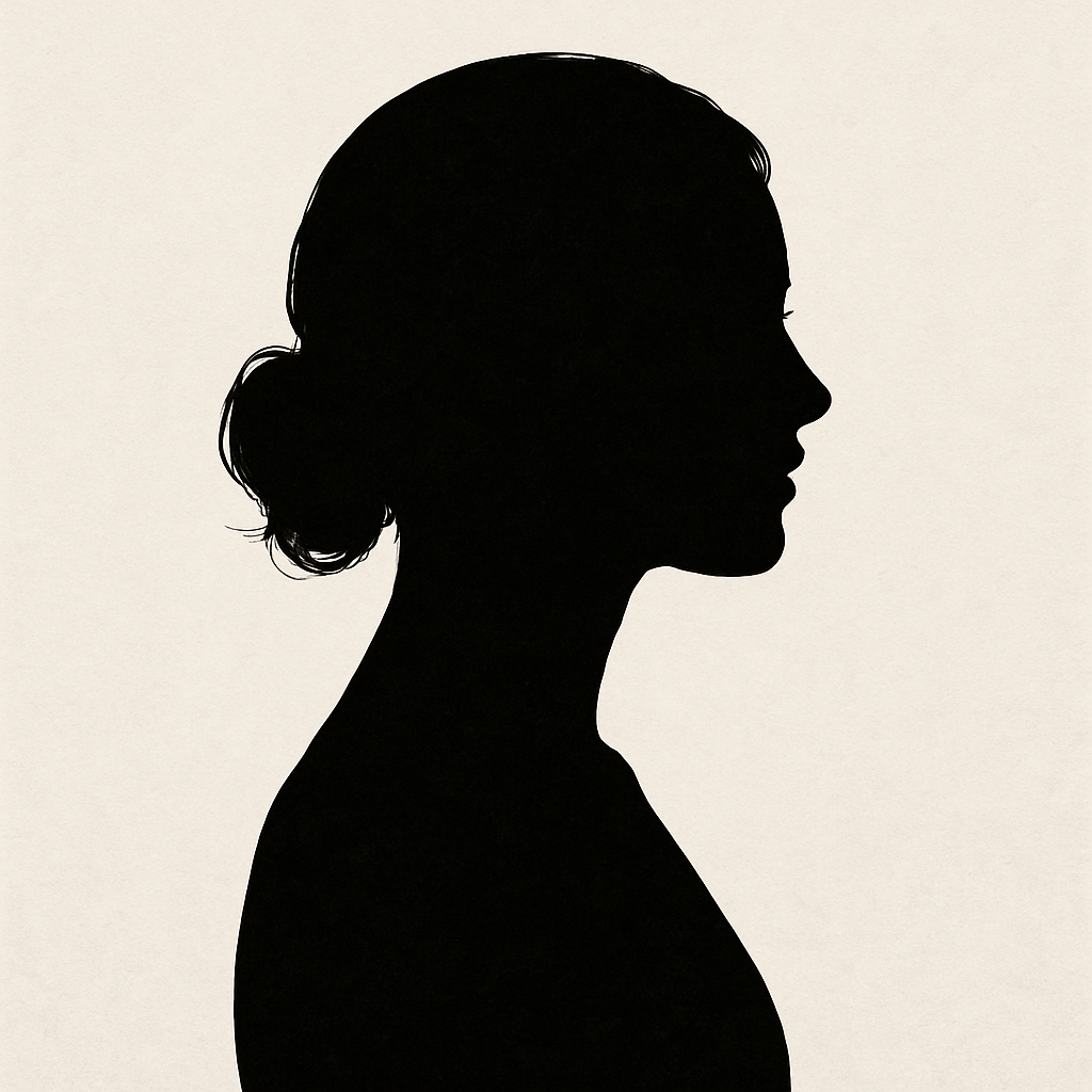 female silhouette looking forward